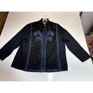 Bob Mackie Shirt Jacket Leather SZ 2X #1